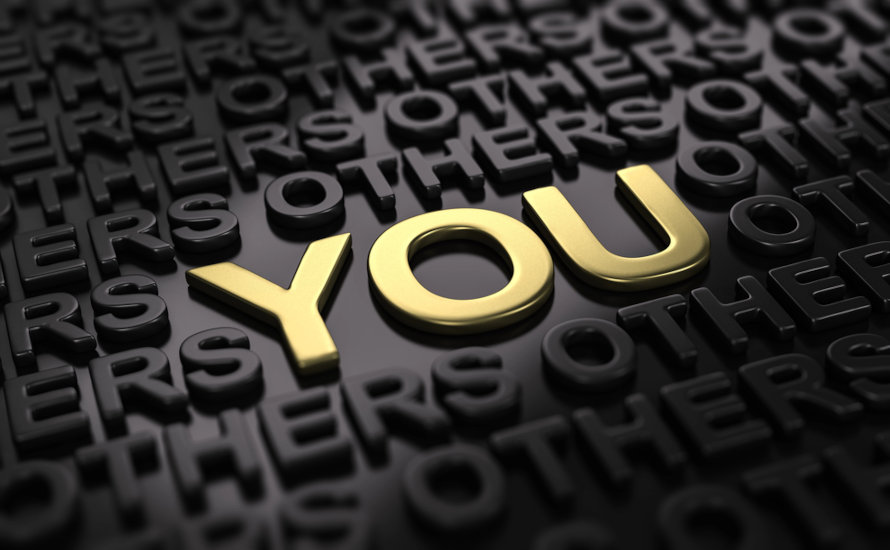 The word "You" illuminated in gold among a sea of others as the result of a strong search engine optimization.